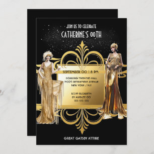 Invitation 1920's Great Gatsby Flapper filles anniversaire él