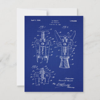 Invitation 1930 Cork Extractor Patent
