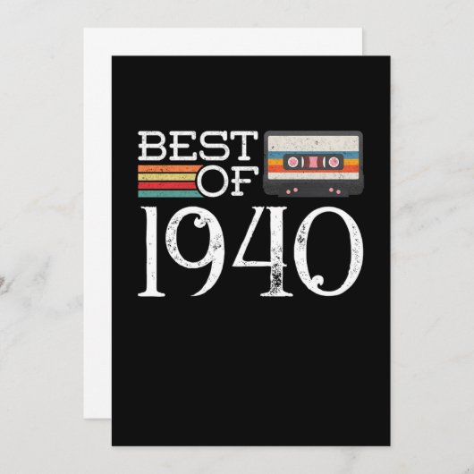 Invitation 1940 Vintage 80 (Devant / Derrière)
