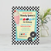 Invitation 1950 Diner Anniversaire Milkshake Cinquante Invita (Debout devant)