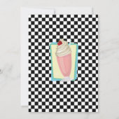 Invitation 1950 Diner Anniversaire Milkshake Cinquante Invita (Dos)