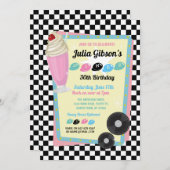 Invitation 1950 Diner Anniversaire Rétro Cinquante ans Invita (Devant / Derrière)