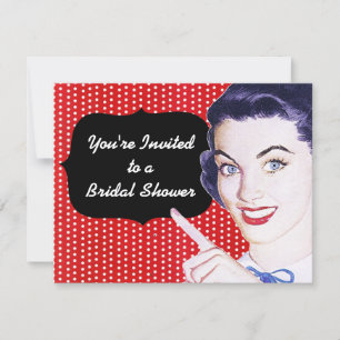 Invitation 1950 Pointing Woman Fête des mariées