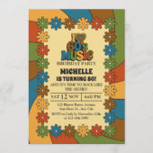 Invitation 1960s Music Birthday Party for 80th Celebration (Devant)