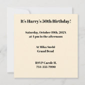 Invitation 1966 60e Anniversaire Rayure Rétro Vintage (Dos)