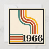 Invitation 1966 60e Anniversaire Rayure Rétro Vintage (Devant)