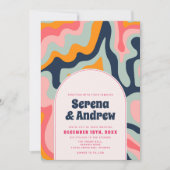Invitation 1970 Retro Super Pastel Wavy Arch Photo (Devant)