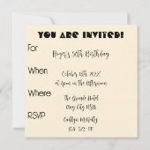 Invitation 1975 Poster vintage rétro 50e anniversaire (Dos)