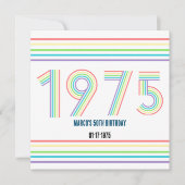 Invitation 1975 Retro Vintage Rainbow Numeral 50th Birthday (Devant)