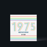 Invitation 1975 Retro Vintage Rainbow Numeral 50th Birthday<br><div class="desc">. : 1975 . : Retro Styling . : Conception de coordination disponible . : Autres années disponibles . : Idéal pour un anniversaire</div>