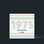 Invitation 1975 Retro Vintage Rainbow Numeral 50th Birthday<br><div class="desc">. : 1975 . : Retro Styling . : Conception de coordination disponible . : Autres années disponibles . : Idéal pour un anniversaire</div>