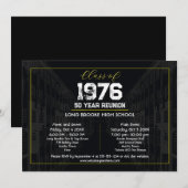Invitation 1976 Class Reunion Elegant Black - 50 Year Reunion (Devant / Derrière)
