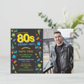 Invitation 1980's Birthday Party 80's photo (Debout devant)