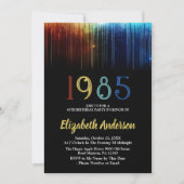 Invitation 1985 Retro 40e anniversaire fête personnalisable (Devant)