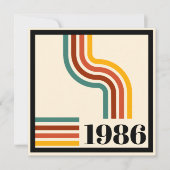 Invitation 1986 60e Anniversaire Rayure Rétro Vintage (Devant)