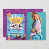 Invitation 1990s Anniversaire des années 90 (Devant / Derrière)