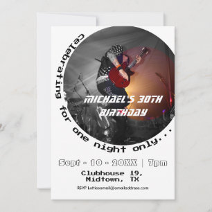 Invitation 1990s Musique 30e fête d'anniversaire