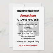 Invitation 19e anniversaire Ado moderne Motif noir et blanc (Dos)