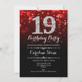 Invitation 19e anniversaire - Argent Noir Rouge (Devant)