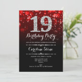 Invitation 19e anniversaire - Argent Noir Rouge (Debout devant)