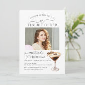 Invitation 19e anniversaire de fête Photo Espresso Martini (Debout devant)