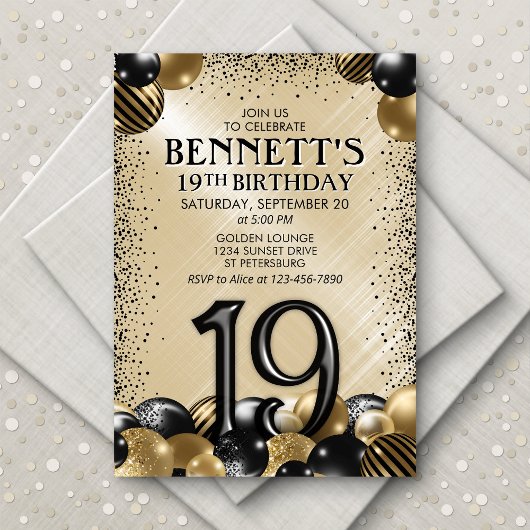 Invitation 19e anniversaire des ballons d'or noir