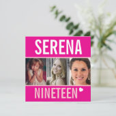 Invitation 19e anniversaire fête fête fête fête fête photo ro (Debout devant)