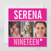 Invitation 19e anniversaire fête fête fête fête fête photo ro (Devant)