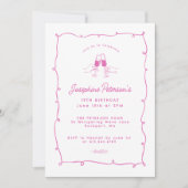 Invitation 19E Anniversaire Fête Pink Whimsical Doodle (Devant)