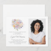 Invitation 19E Anniversaire Fleur Bouquet Photo Surprise (Devant / Derrière)