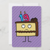 Invitation 19e anniversaire gâteau aux bougies (Devant)