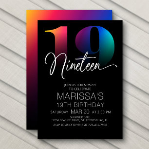 Invitation 19e anniversaire Moderne
