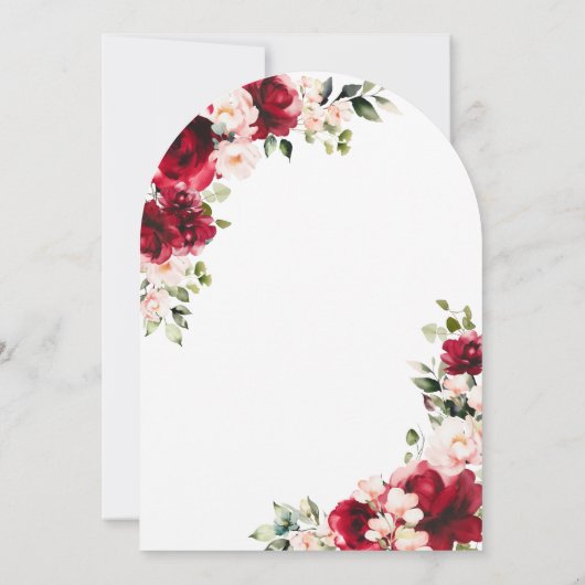 Invitation 19e anniversaire Rose rose rose rose rosée arche f (Dos)