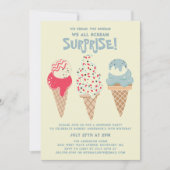 Invitation 19e anniversaire Surprise Party Ice Cream Cone (Devant)