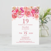 Invitation 19e anniversaire Valentine Rose Rose Coeur Tourbil (Debout devant)