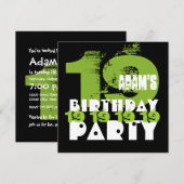 Invitation 19e Birthday Party 19 Year Old Grunge Z19A (Devant / Derrière)