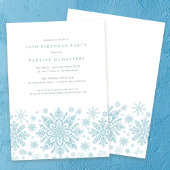 Invitation 19e fête d'anniversaire Blue White Snowflake hiver