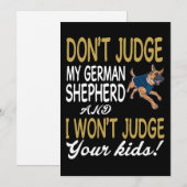 Invitation 1 Don't Judge My German Shepherd And I Won't Judge (Devant / Derrière)
