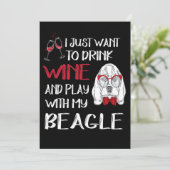 Invitation 1 Drink Wine And Play With My Beagle (Debout devant)