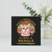 Invitation 1 Easily Distracted By Beagle (Debout devant)