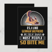 Invitation 1 Es I Like German Shepherd Better Than Most Peopl (Devant / Derrière)