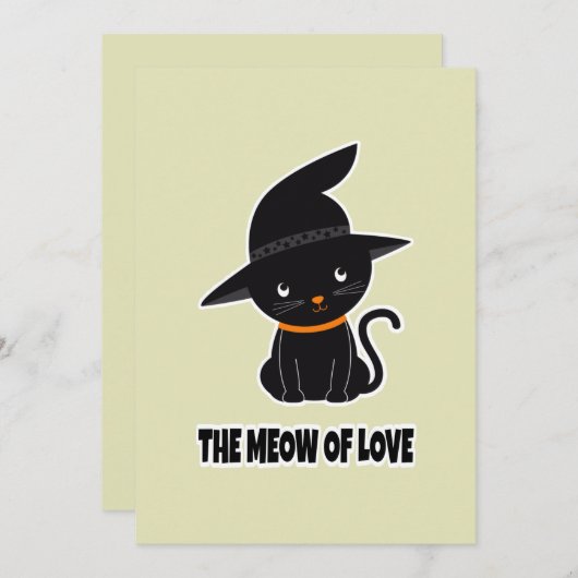 Invitation 1.mignonne belle chatte noire miow amour   (Devant / Derrière)