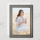 Invitation 1 Photo Elegant Black Chalkboard & Gold Graduation (Dos)