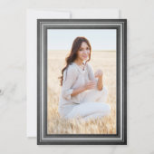 Invitation 1 Photo Félicitations Chalkboard Grey Graduation (Dos)