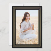 Invitation 1 Photo Virtual Graduation Party Black and Gold (Dos)