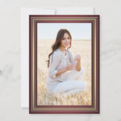 Invitation 1 Photo Virtual Graduation Party Bourgogne et or (Dos)