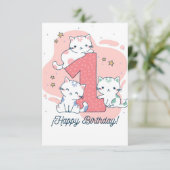 Invitation 1 Year Old - Happy Birthday (Debout devant)