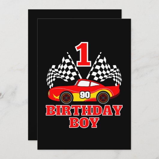 Invitation 1er anniversaire (Devant / Derrière)