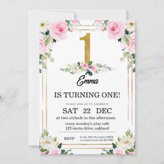 Invitation 1er anniversaire (Devant)