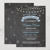 Invitation 1er anniversaire 1 Wonderland Onederland Invitatio (Devant / Derrière)